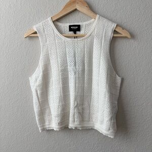 Monrow Ivory Textured Tank Top